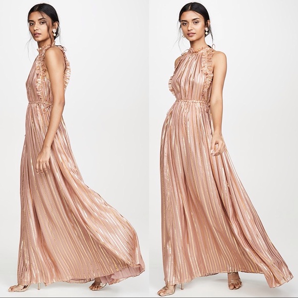 Ulla Johnson Ottilie Metallic Striped Maxi Dress - Picture 9 of 10